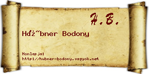 Hübner Bodony névjegykártya